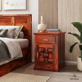 ONIJA Solid Sheesham Wood Bed Side Table For Bed Room Solid Wood End Table